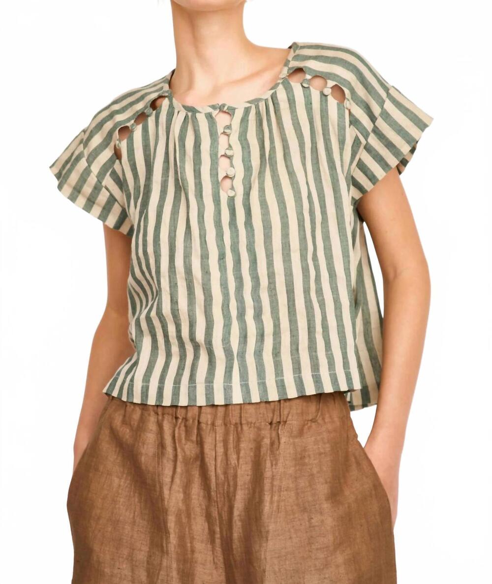 NEW MIRTH merida cutout top in safari stripe